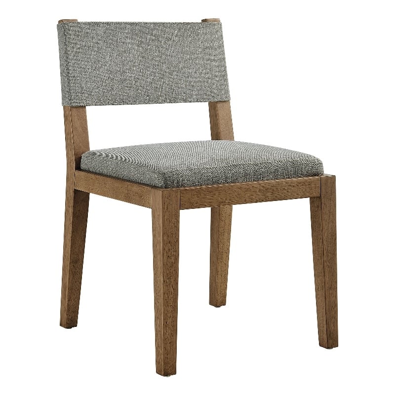 Calder Fabric Upholstered Wood Armless Dining Chair in Wheat