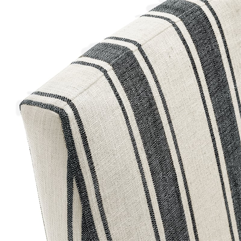 Tessera Striped Slipcovered Dining Side Chair in Black Stripe