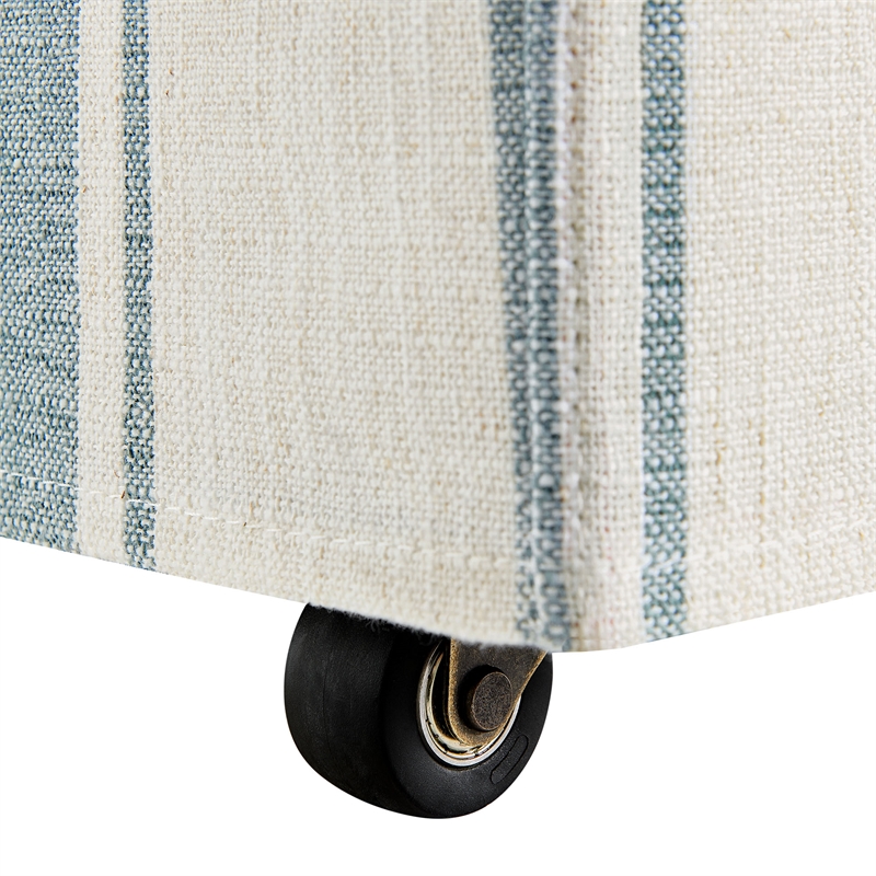 Tessera Striped Slipcovered Dining Side Chair in Blue Stripe