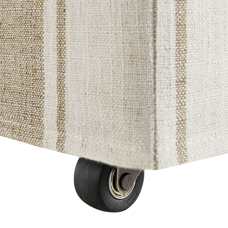 Tessera Striped Slipcovered Dining Side Chair in Tan Stripe