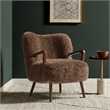 Zerra Faux Shearling Accent Armchair in Brown