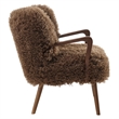 Zerra Faux Shearling Accent Armchair in Brown