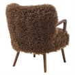 Zerra Faux Shearling Accent Armchair in Brown