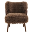 Zerra Faux Shearling Accent Armchair in Brown
