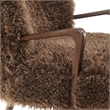 Zerra Faux Shearling Accent Armchair in Brown