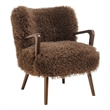 Zerra Faux Shearling Accent Armchair in Brown