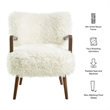 Zerra Faux Shearling Accent Armchair in White