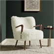 Zerra Faux Shearling Accent Armchair in White