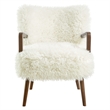 Zerra Faux Shearling Accent Armchair in White