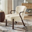 Arden Faux Shearling Accent Armchair in Ecru