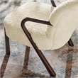Arden Faux Shearling Accent Armchair in Ecru