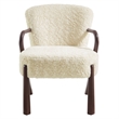 Arden Faux Shearling Accent Armchair in Ecru