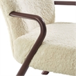 Arden Faux Shearling Accent Armchair in Ecru