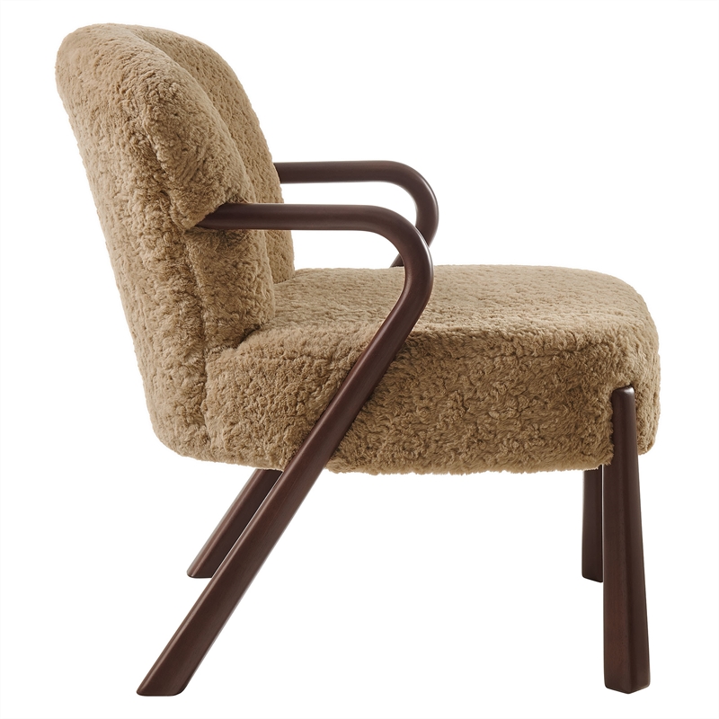 Arden Faux Shearling Accent Armchair in Sand