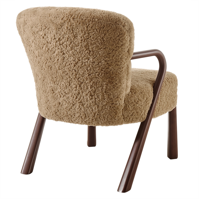 Arden Faux Shearling Accent Armchair in Sand