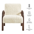 Lunet Faux Shearling Accent Armchair in Ecru