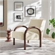 Lunet Faux Shearling Accent Armchair in Ecru