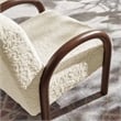 Lunet Faux Shearling Accent Armchair in Ecru