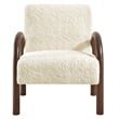 Lunet Faux Shearling Accent Armchair in Ecru