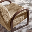 Lunet Faux Shearling Accent Armchair in Sand