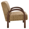 Lunet Faux Shearling Accent Armchair in Sand