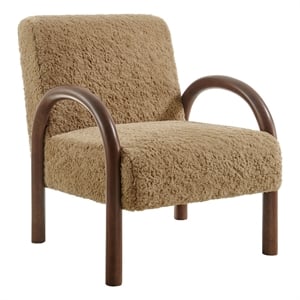 Lunet Faux Shearling Accent Armchair in Sand