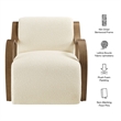 Atrium Lattice Boucle Accent Armchair in Cream