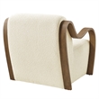 Atrium Lattice Boucle Accent Armchair in Cream