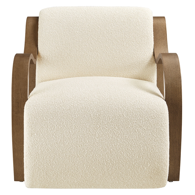Atrium Lattice Boucle Accent Armchair in Cream