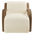 Atrium Lattice Boucle Accent Armchair in Cream
