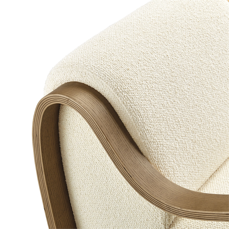 Atrium Lattice Boucle Accent Armchair in Cream