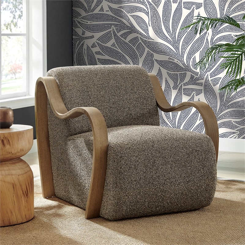 Atrium Lattice Boucle Accent Armchair in Earth
