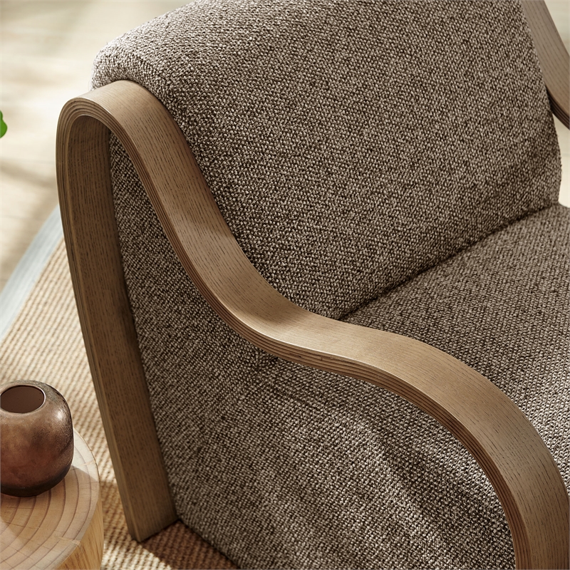 Atrium Lattice Boucle Accent Armchair in Earth