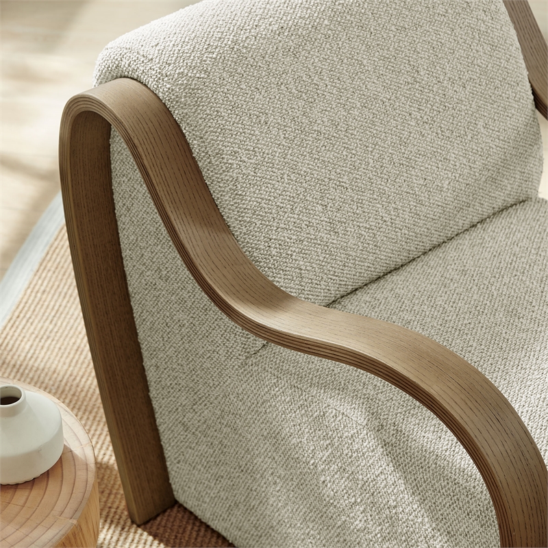 Atrium Lattice Boucle Accent Armchair in Marble