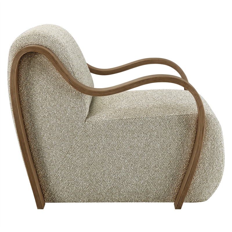 Atrium Lattice Boucle Accent Armchair in Marble