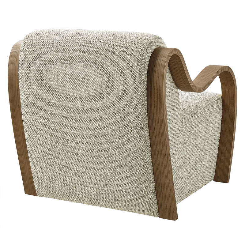 Atrium Lattice Boucle Accent Armchair in Marble