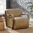 Atrium Vegan Leather Accent Armchair in Toast