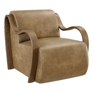 Atrium Vegan Leather Accent Armchair in Toast