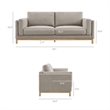 Modway Roscoe 81 inch Fabric Sofa in Gray
