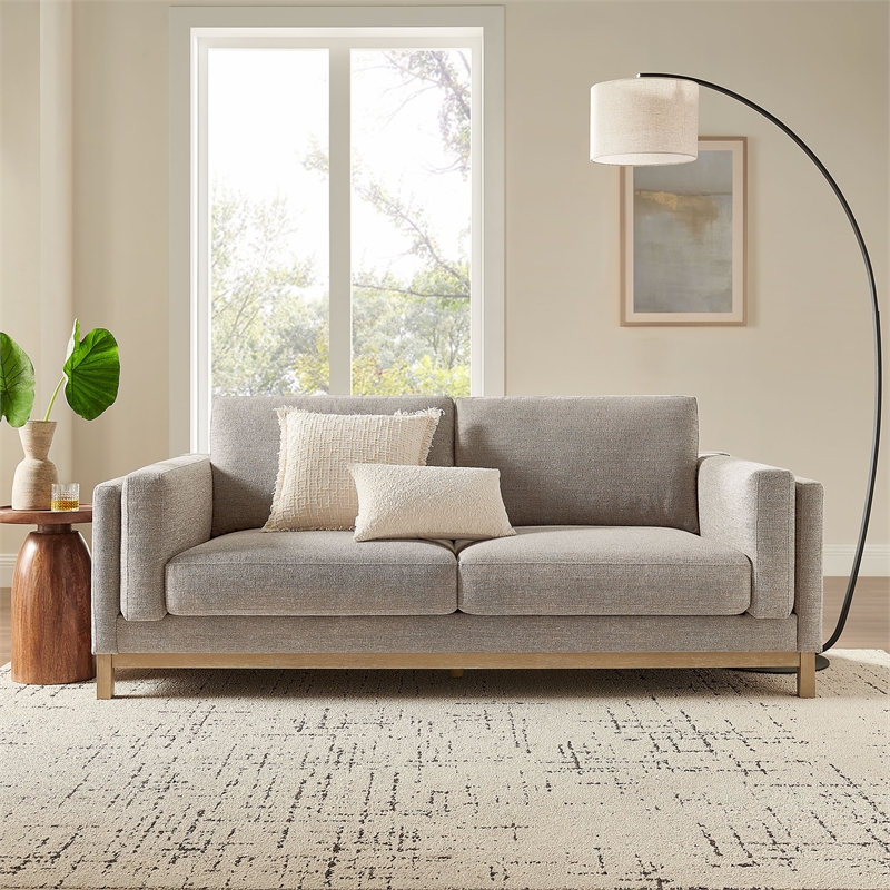 Modway Roscoe 81 inch Fabric Sofa in Gray