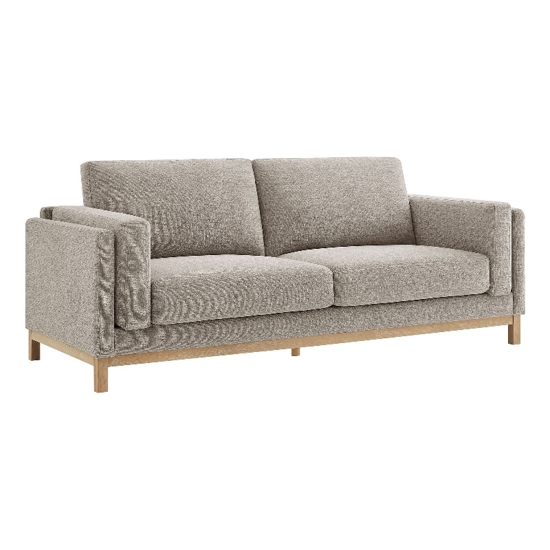 Modway Roscoe 81 inch Fabric Sofa in Gray