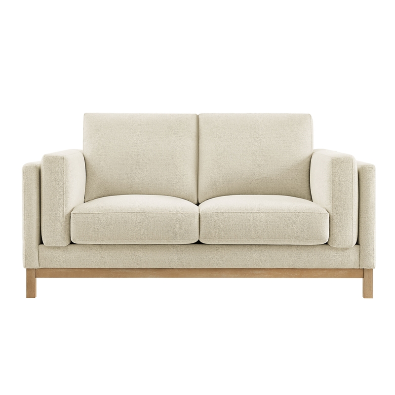 Modway Roscoe 63 inch Fabric Loveseat in White