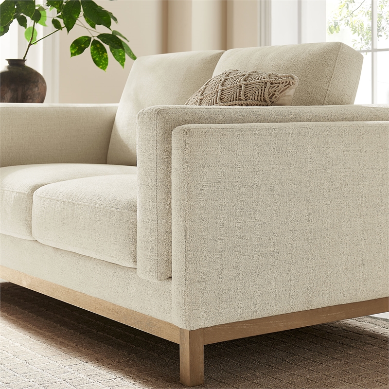 Modway Roscoe 63 inch Fabric Loveseat in White