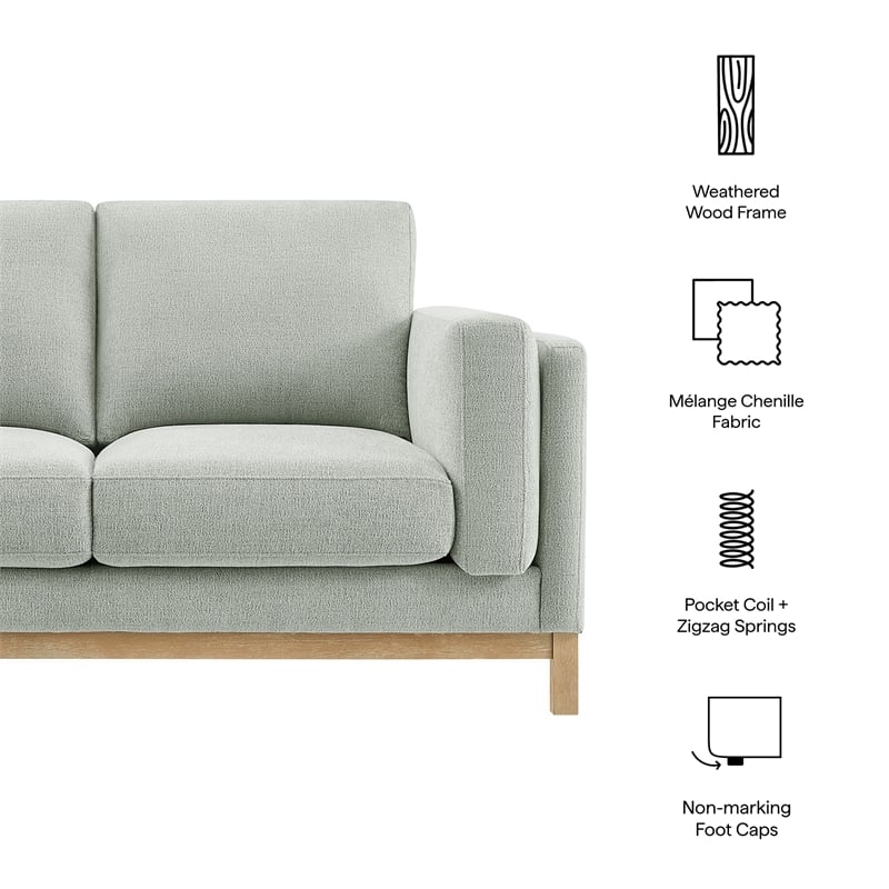Modway Roscoe 63 inch Fabric Loveseat in Gray