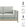 Modway Roscoe 63 inch Fabric Loveseat in Gray