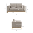 Modway Roscoe 63 inch Fabric Loveseat in Gray