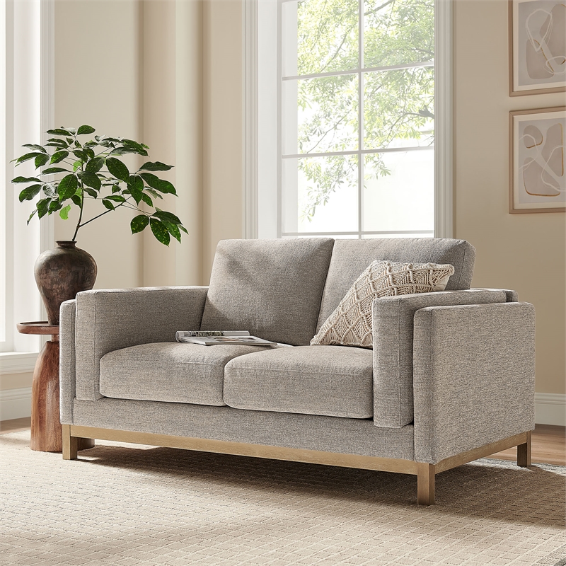 Modway Roscoe 63 inch Fabric Loveseat in Gray
