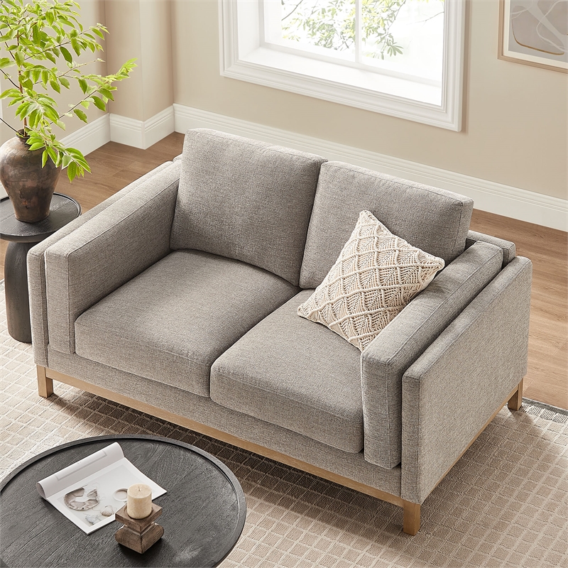 Modway Roscoe 63 inch Fabric Loveseat in Gray