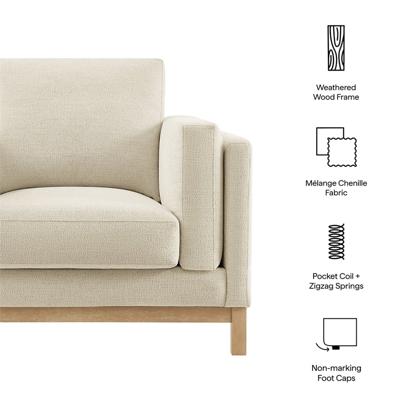Modway Roscoe Fabric Armchair in White