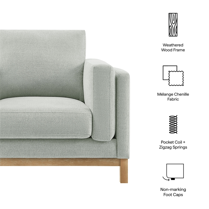 Modway Roscoe Fabric Armchair in Gray